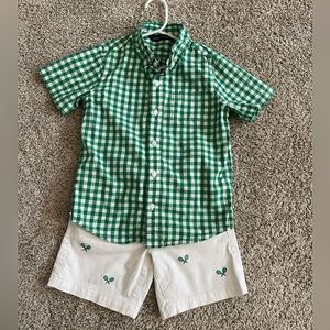 Janie and Jack tennis shorts & shirt set. 5years (used).